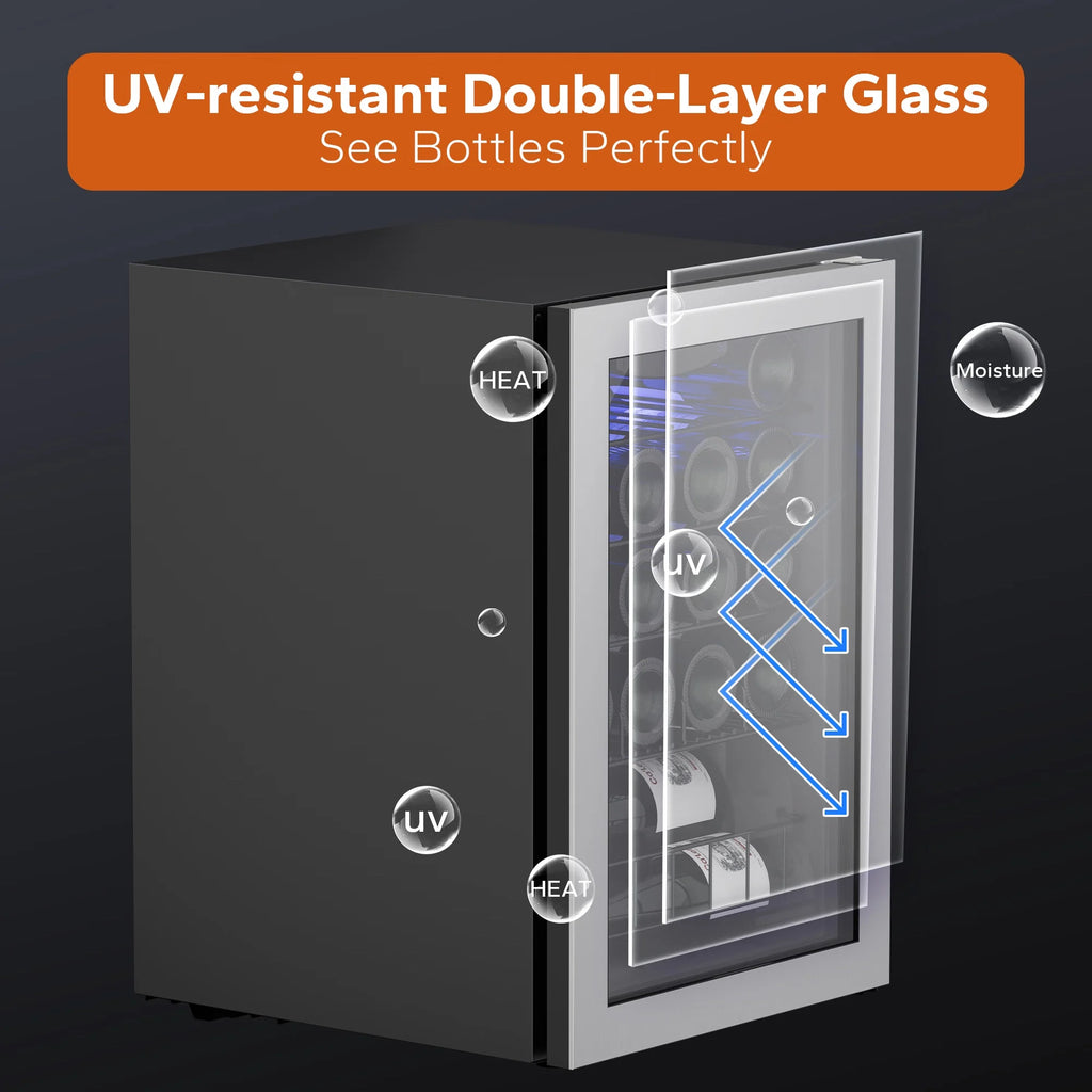 20 Bottle Mini Wine Fridge with Glass Door J411