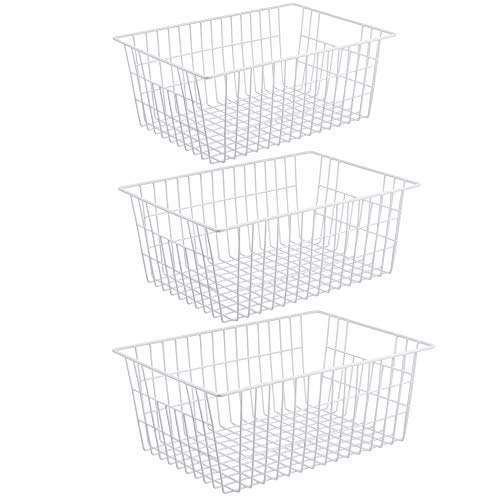 Wire Storage Baskets, Set of 2 White O9974