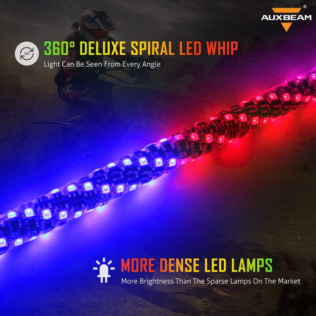 3ft RGB LED Lighted Whips 1 Pc D509