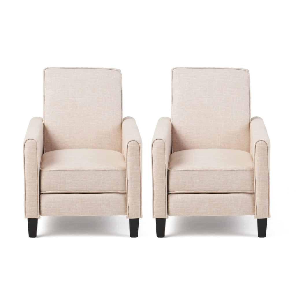 Navy Blue Fabric Recliner Set of 2 U6354