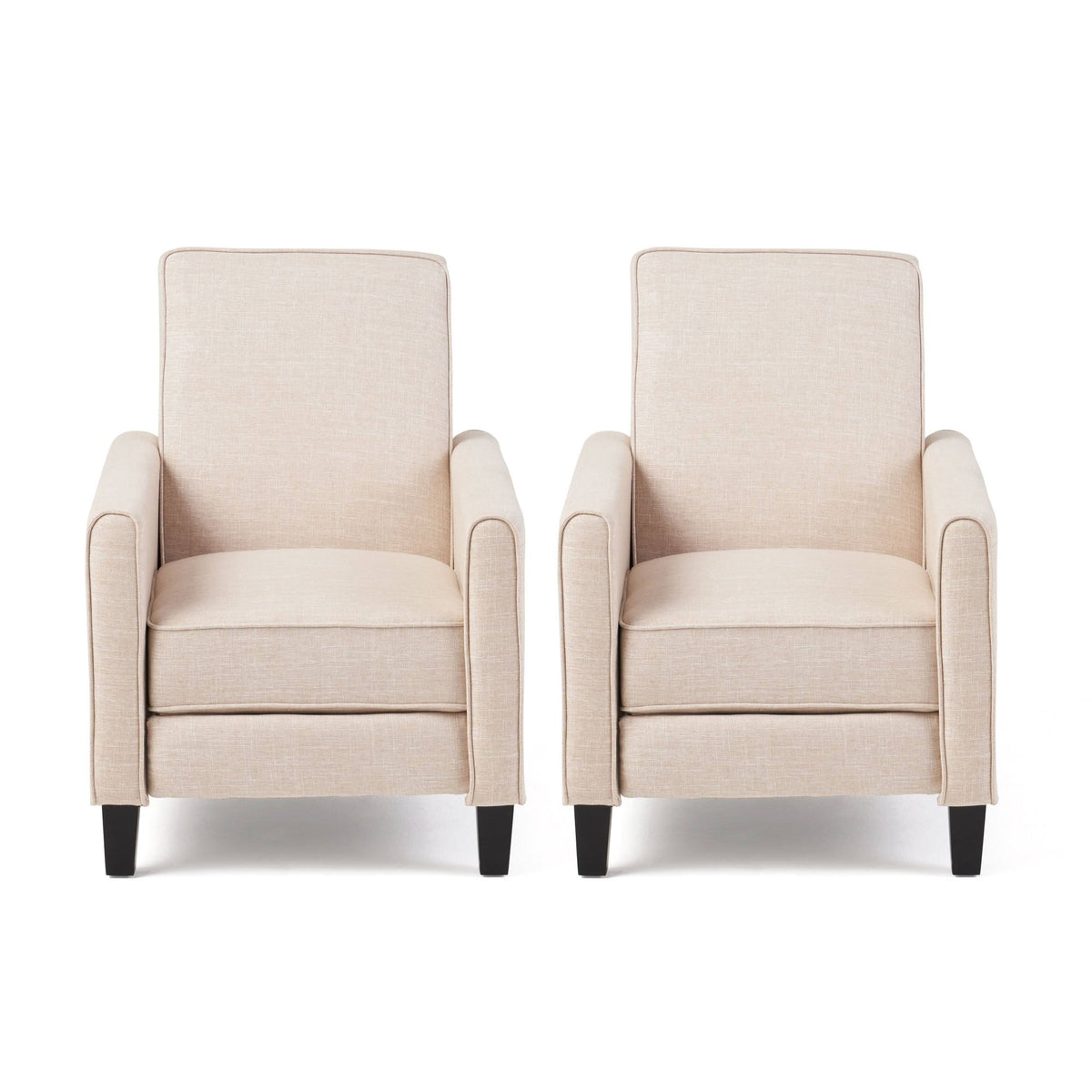 Navy Blue Fabric Recliner Set of 2 U6354