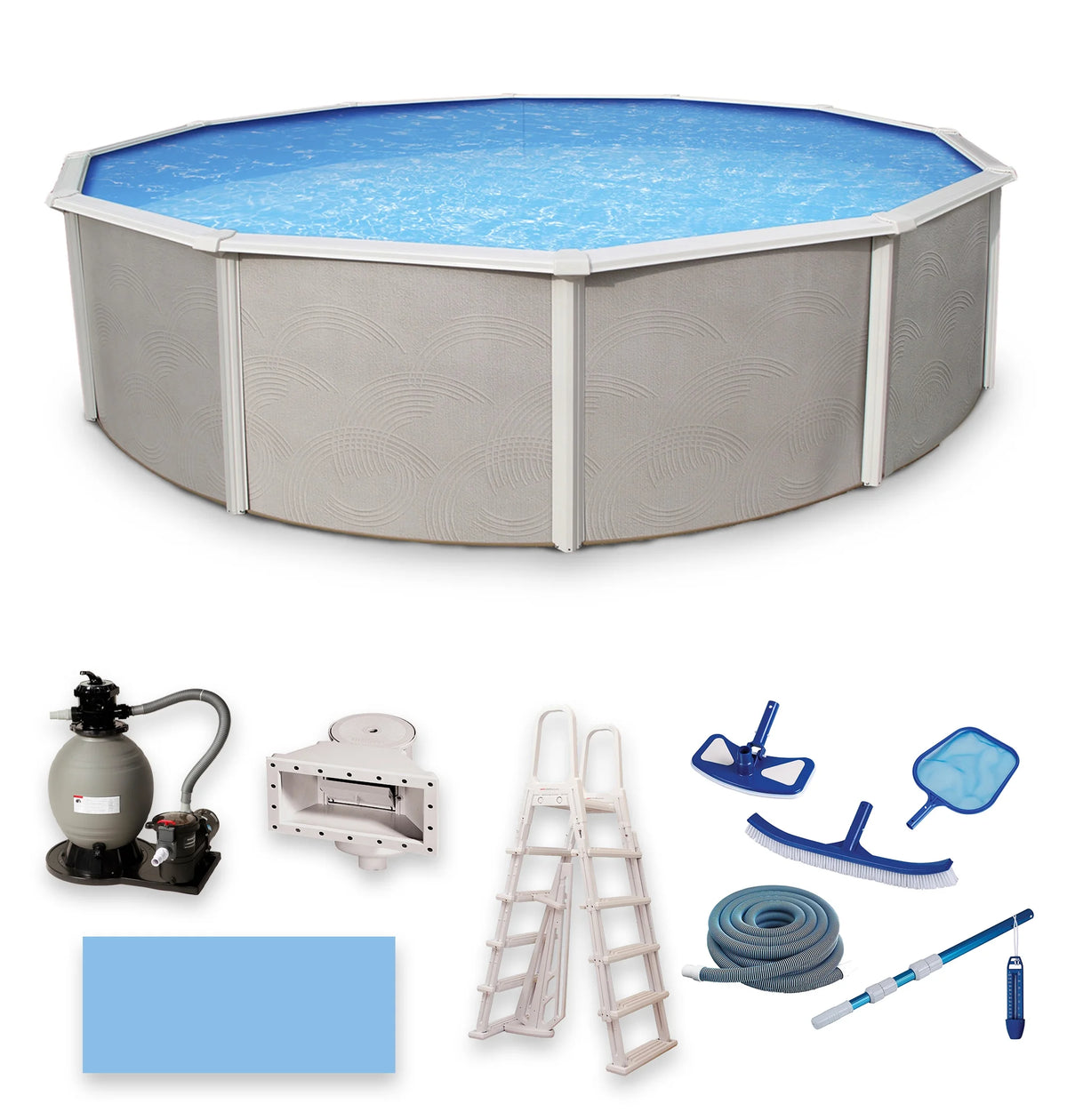 24-ft Round 52-in Deep Metal Wall Swimming Pool I357688