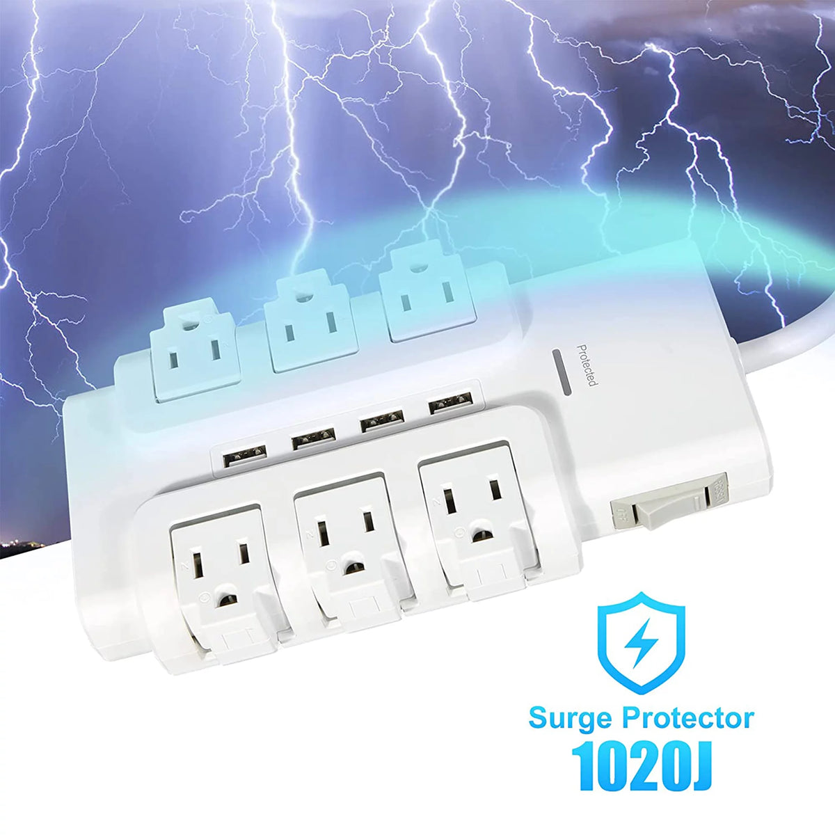 6 Outlet Surge Protector with 4 USB Ports K96564