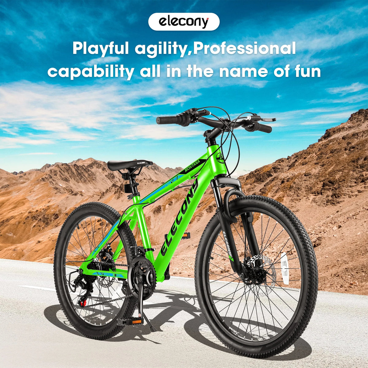 24 Green Aluminum Mountain Bike with Disc Brakes D905