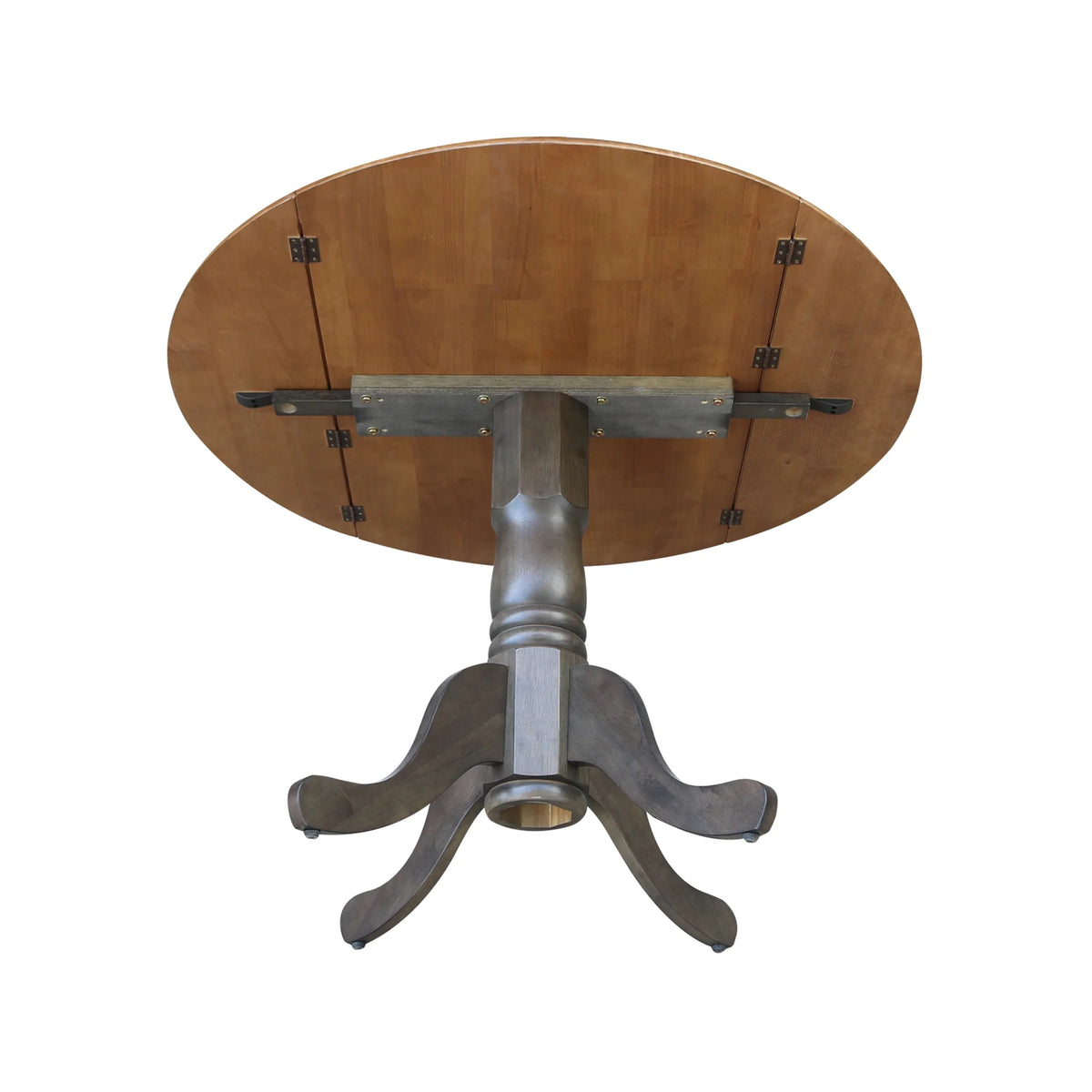 42" Round Solid Wood Dual Drop Leaf Pedestal Table S7761