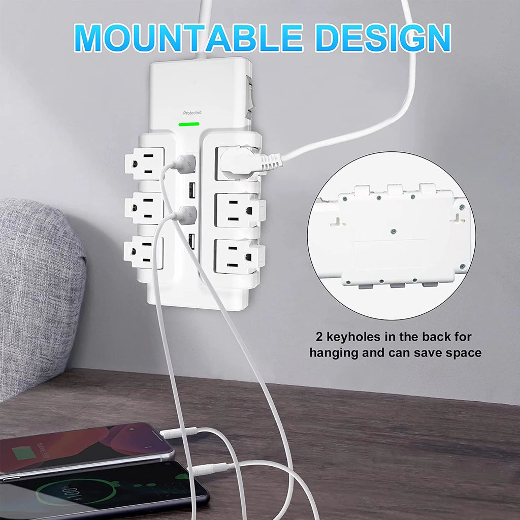 6 Outlet Surge Protector with 4 USB Ports K96564