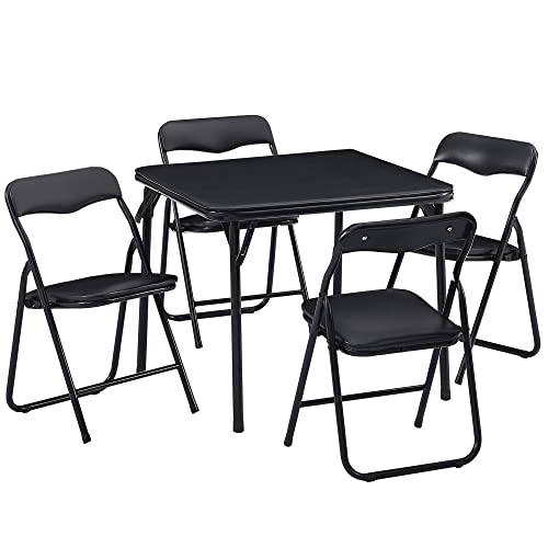 Kids Folding Activity Table and Chairs 5 Piece Set Black S491303