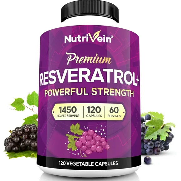 Resveratrol 1450mg Antioxidant Supplement 120 Capsules I25711