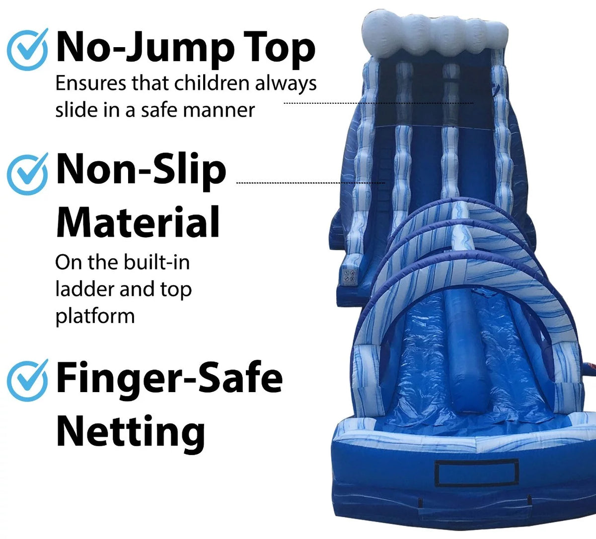 65' Commercial Inflatable Water Slide Blue Marble with Blower H16501