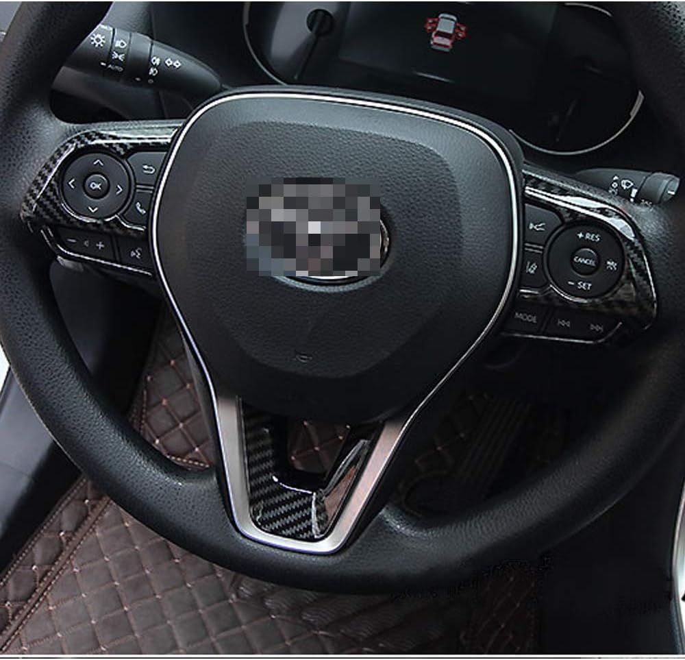 ABS Carbon Fiber Steering Wheel Cover Trim 3pcs O166