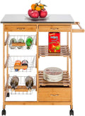Kitchen Island Cart on Wheels with 2 Drawers and 2 Shelves H4501