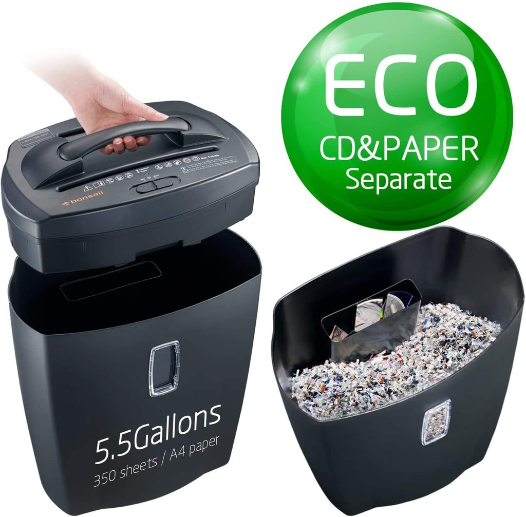 8-Sheet Micro-Cut Paper CD Credit Card Shredder with 5.5 Gallon Wastebasket I768