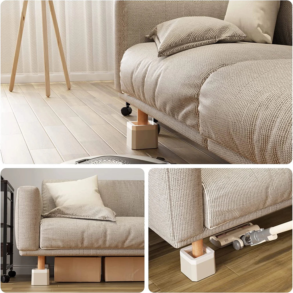 4 Inch Square Non-Slip Furniture Risers 4 Pack Beige K4525