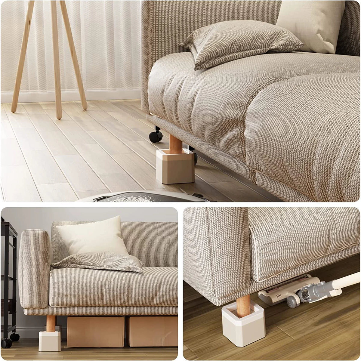 4 Inch Square Non-Slip Furniture Risers 4 Pack Beige K4525