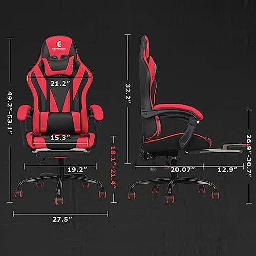 Black Gaming Chair with Footrest K376949