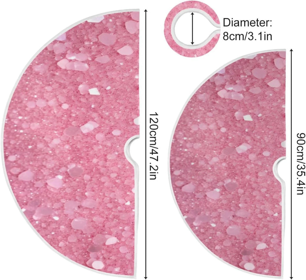 Glitter Blush Pink 47.2" Suede Christmas Tree Skirt V43824