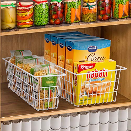 Wire Storage Baskets, Set of 2 White O9974