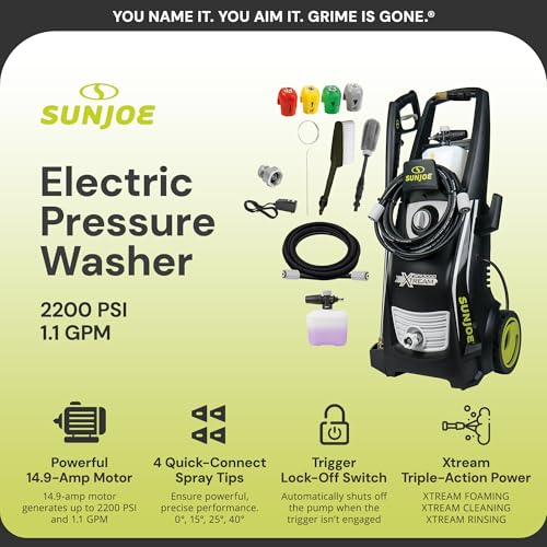 Electric Pressure Power Washer, 2030 PSI, 1.2 GPM, Dual Soap Tanks J388