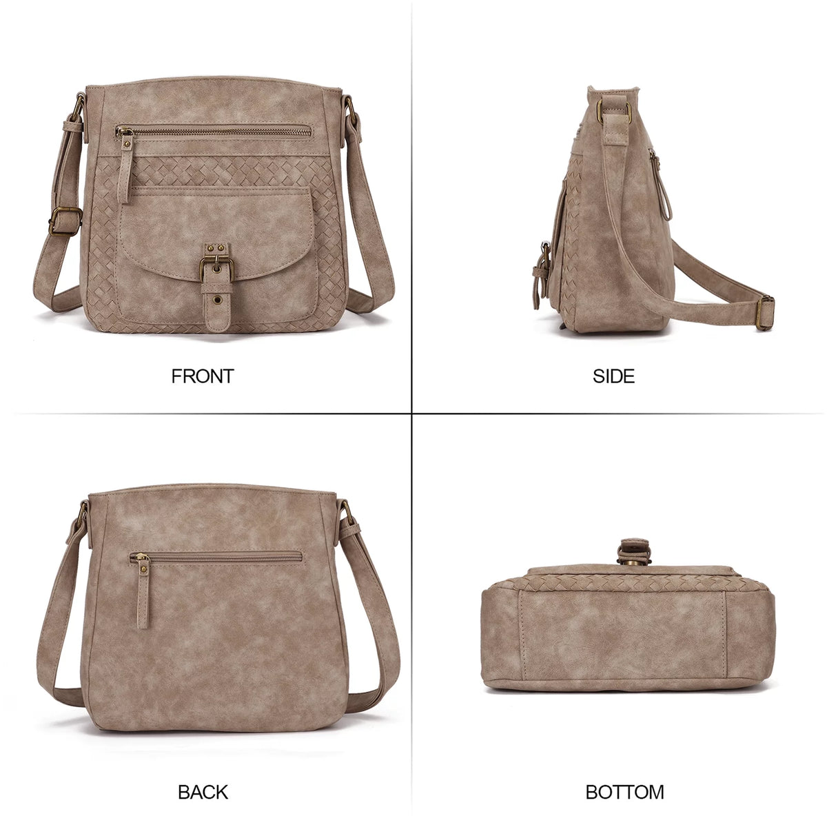 Large Straw Weaving PU Leather Crossbody Bag H637