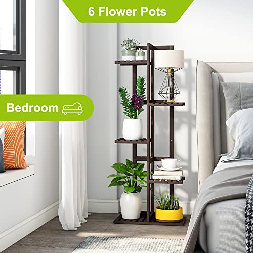 Bamboo Plant Stand 6 Potted Holder Shelf H3254