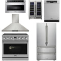 36 Electric Range, Range Hood, Refrigerator, Dishwasher, Microwave and Wine Cooler O8014
