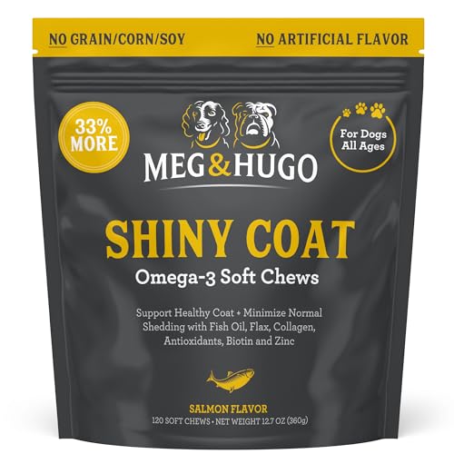 Omega 3 Fish Oil Skin and Coat Supplement for Dogs 120 Soft Chews Y782454