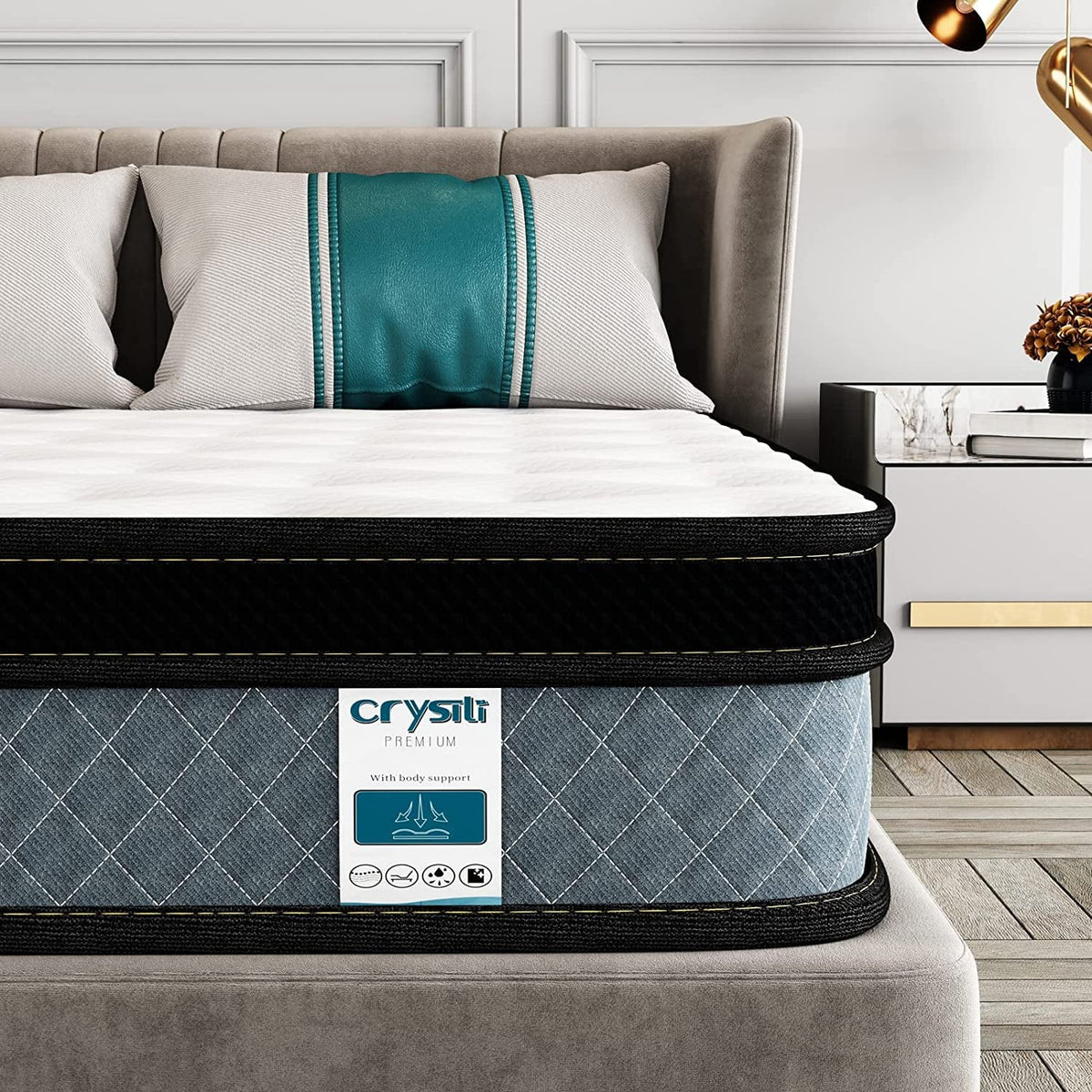 Queen Size Memory Foam Innerspring Hybrid Mattress P656