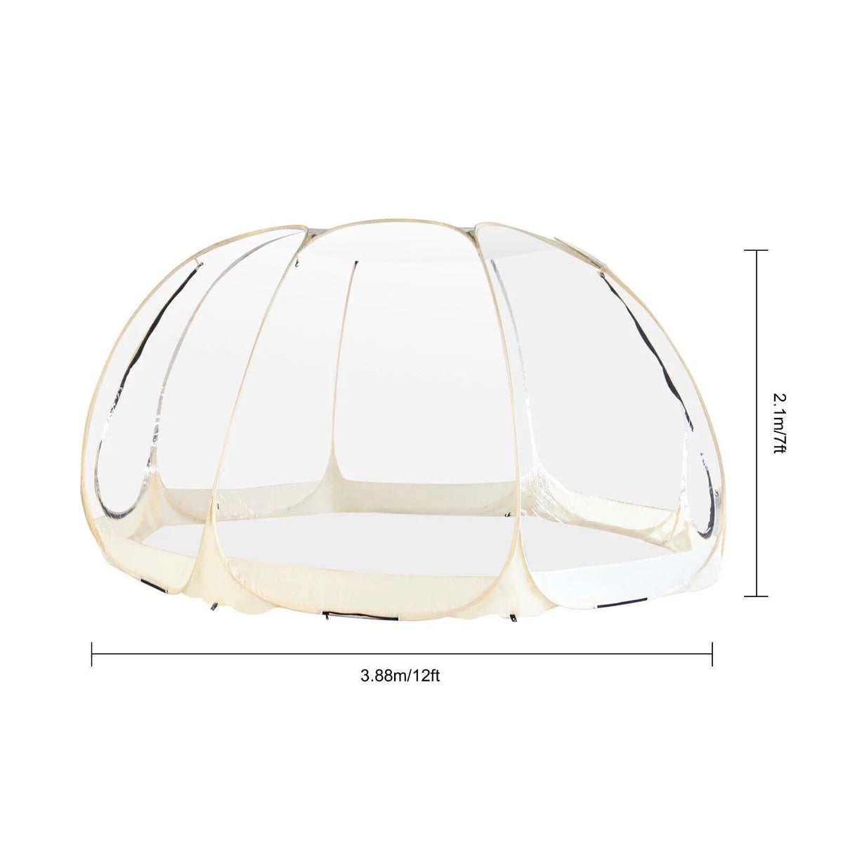 12 x 12 x 7 ft Clear Pop-Up Bubble Tent 6-10 Person with Storage Bag K14211