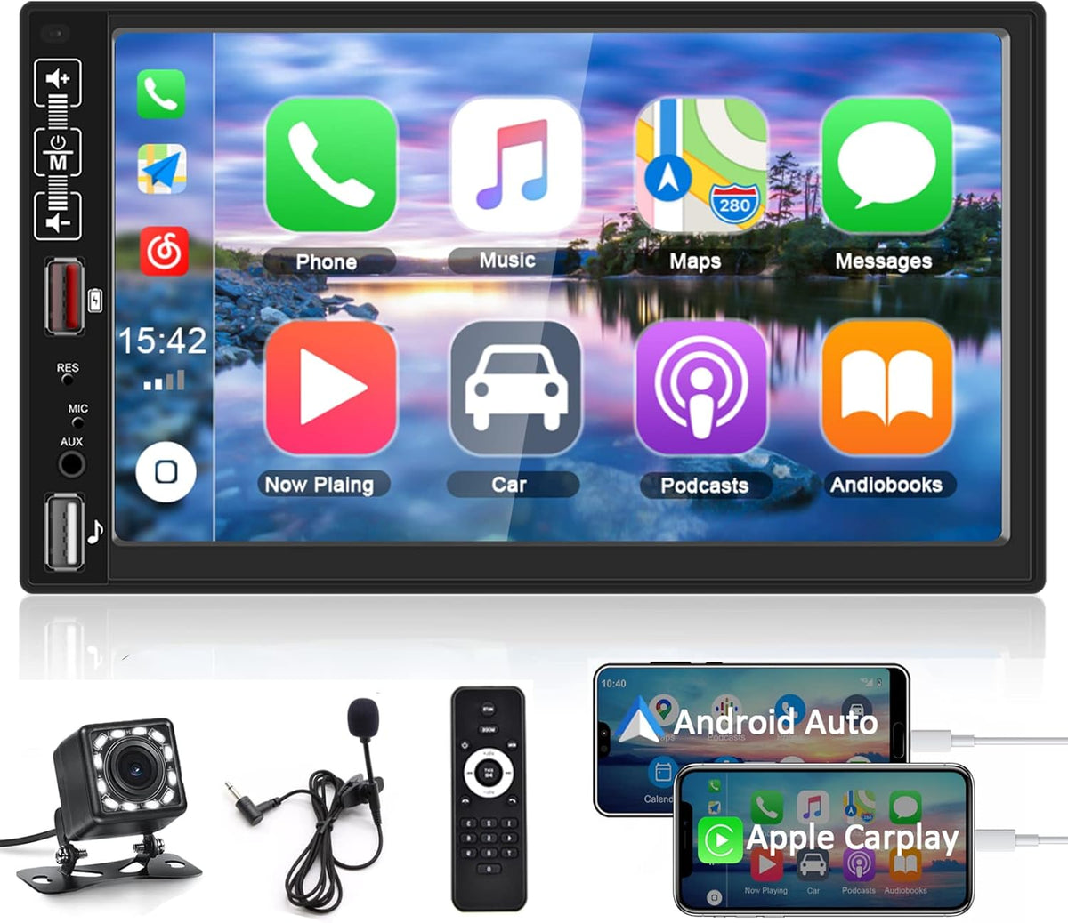 7 Inch Touchscreen Double Din Car Stereo with Backup Camera G84631