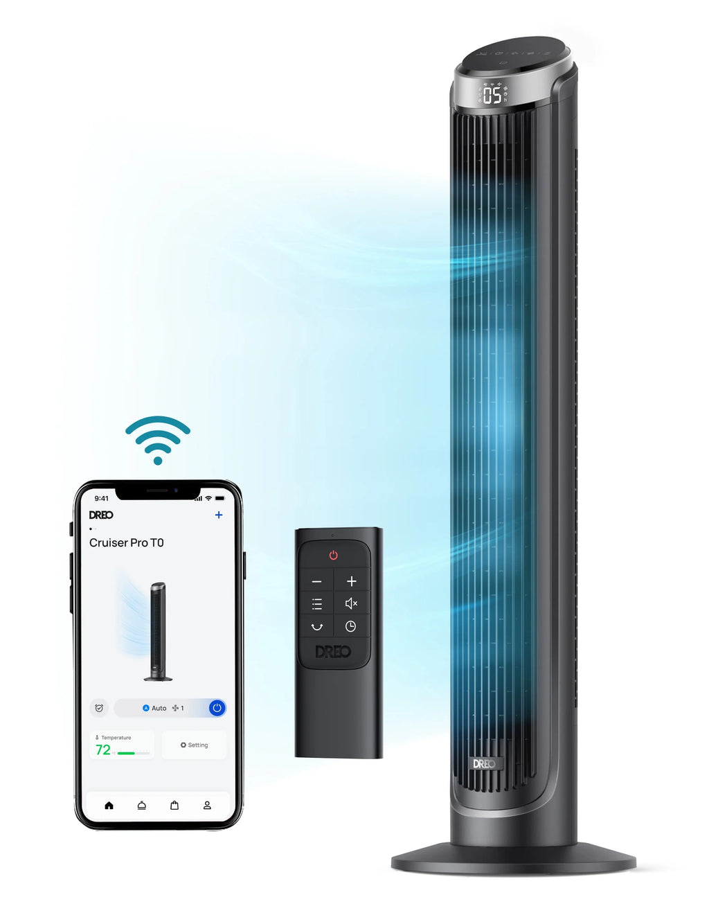 90° Oscillating Tower Fan with Remote, 4 Modes, 12H Timer, 40 Inch P8190