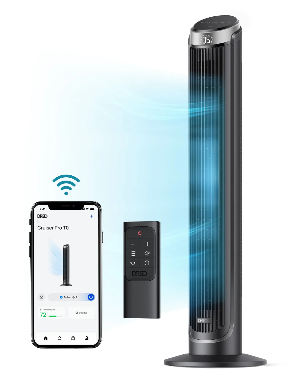 90° Oscillating Tower Fan with Remote, 4 Modes, 12H Timer, 40 Inch P8190