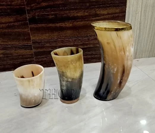 Drinking Ox Horn Mug with Shot Glass G706