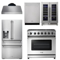 36 Propane Gas Range, Range Hood, Refrigerator, Dishwasher, Wine Cooler E8462