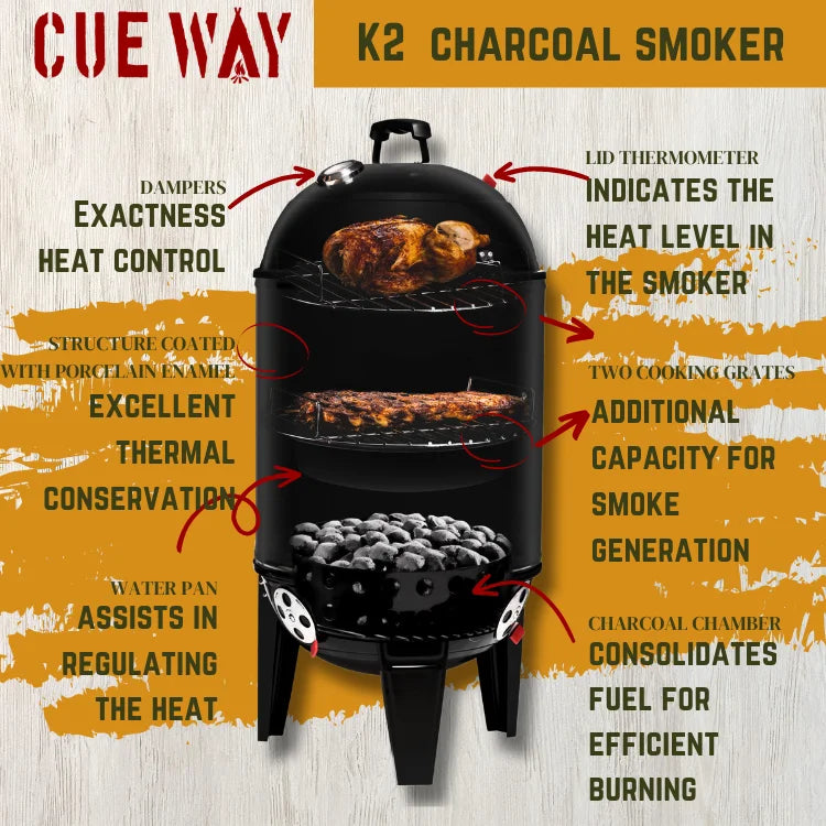 Charcoal Smoker 17 Inch Black H7790