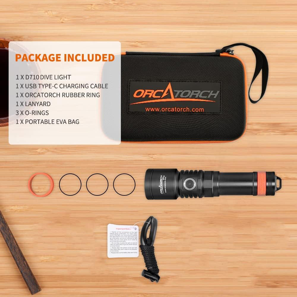 3000 Lumen IP68 Waterproof Underwater Flashlight I581