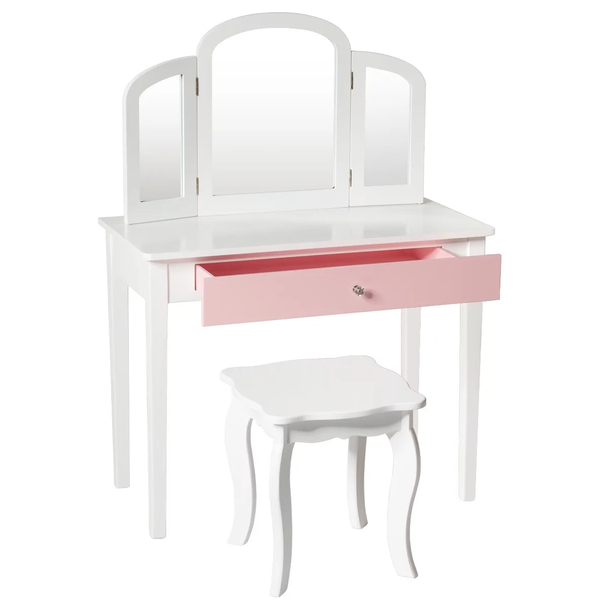 Kids Vanity Set with Mirror White W5271