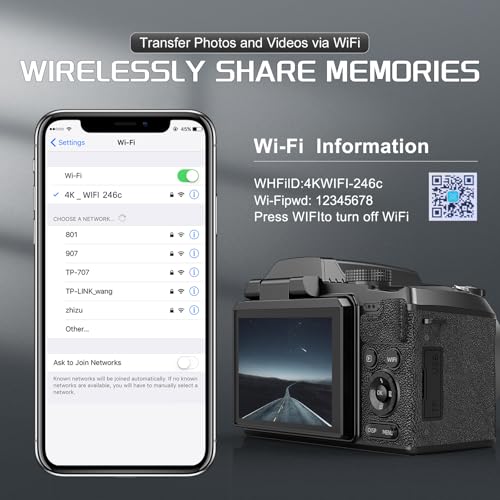 64MP Compact Digital Camera with WiFi Flash V880