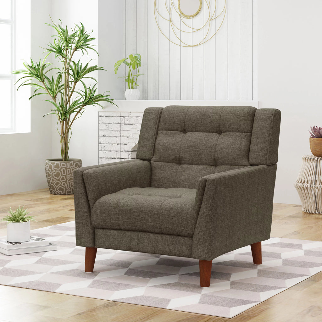 Mocha Tufted Fabric Arm Chair G50577