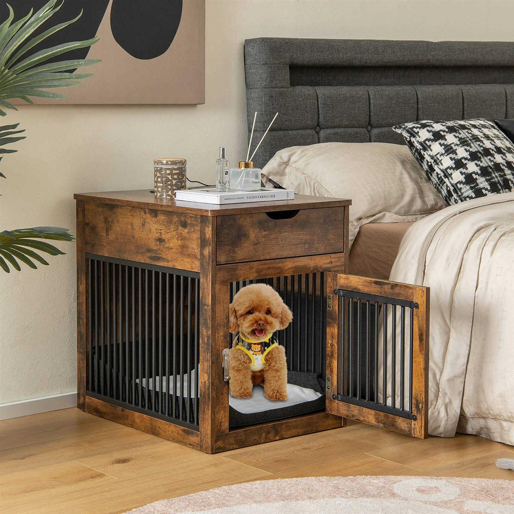 2-In-1 Dog Crate Side End Table with Drawer C998997