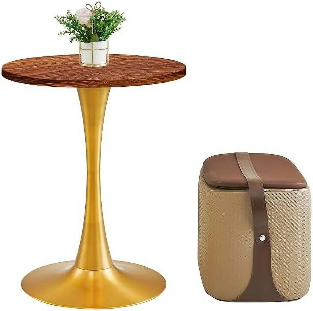Round Gold Coffee Table Dining Table Side Table for Small Space W73003