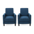 Navy Blue Fabric Recliner Set of 2 U6354