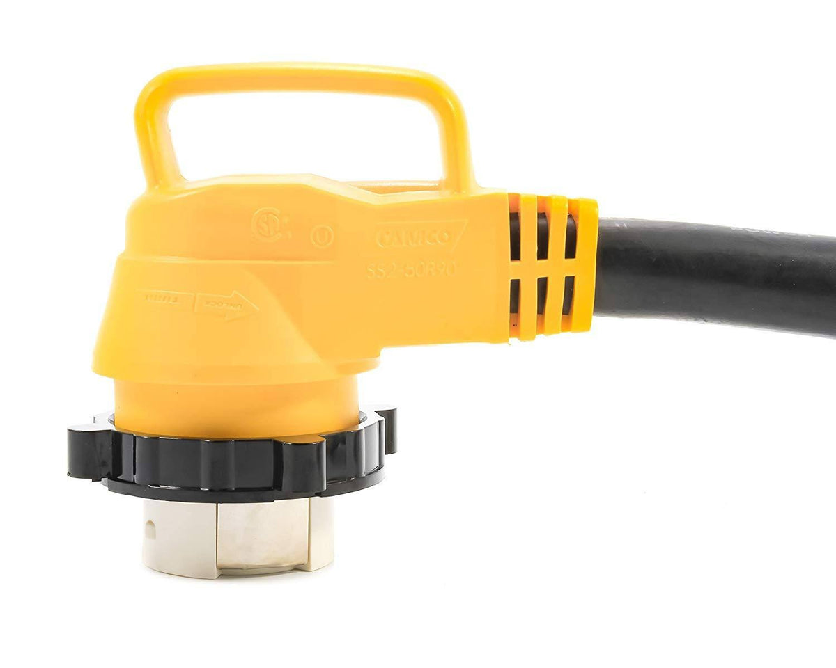 50 Amp Locking Male to 90 Degree Female Electrical Adapter R520462