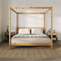 Black Solid Wood King-Size Canopy Bedframe B71890