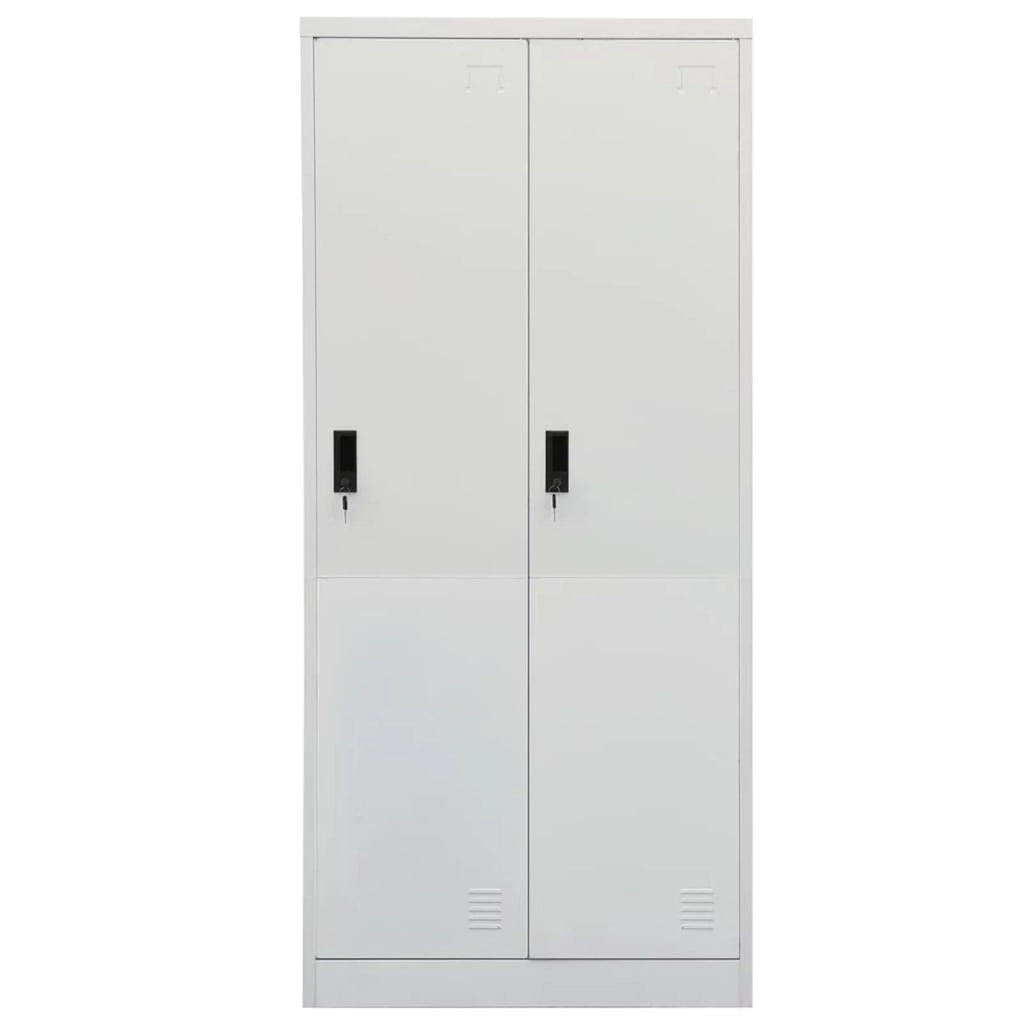 Light Gray Steel Wardrobe with 2 Storage Shelves U4699
