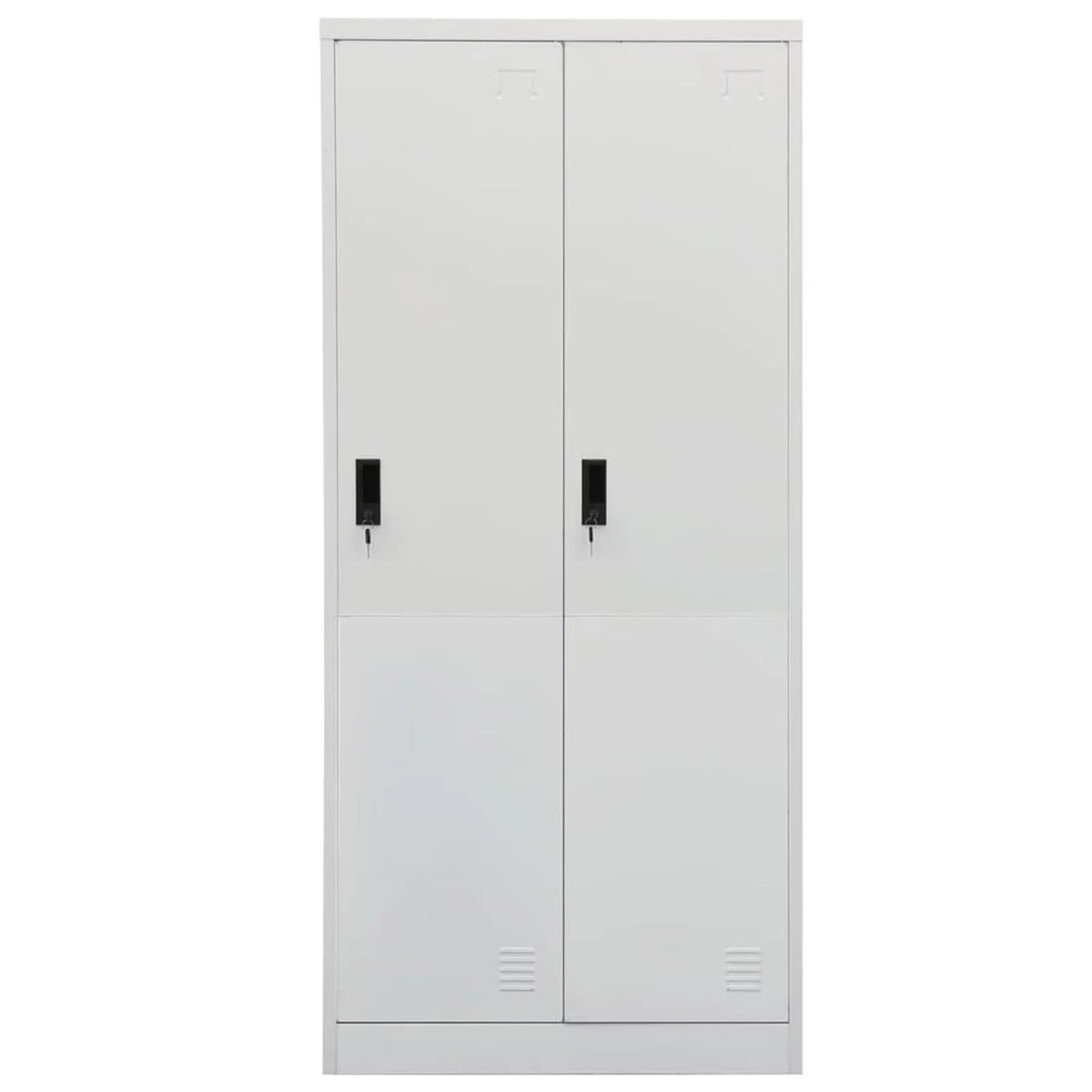Light Gray Steel Wardrobe with 2 Storage Shelves U4699