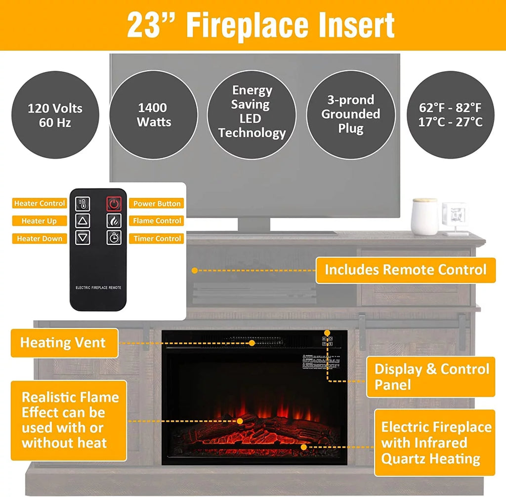 Fireplace TV Stand Wood Entertainment Center Y295957