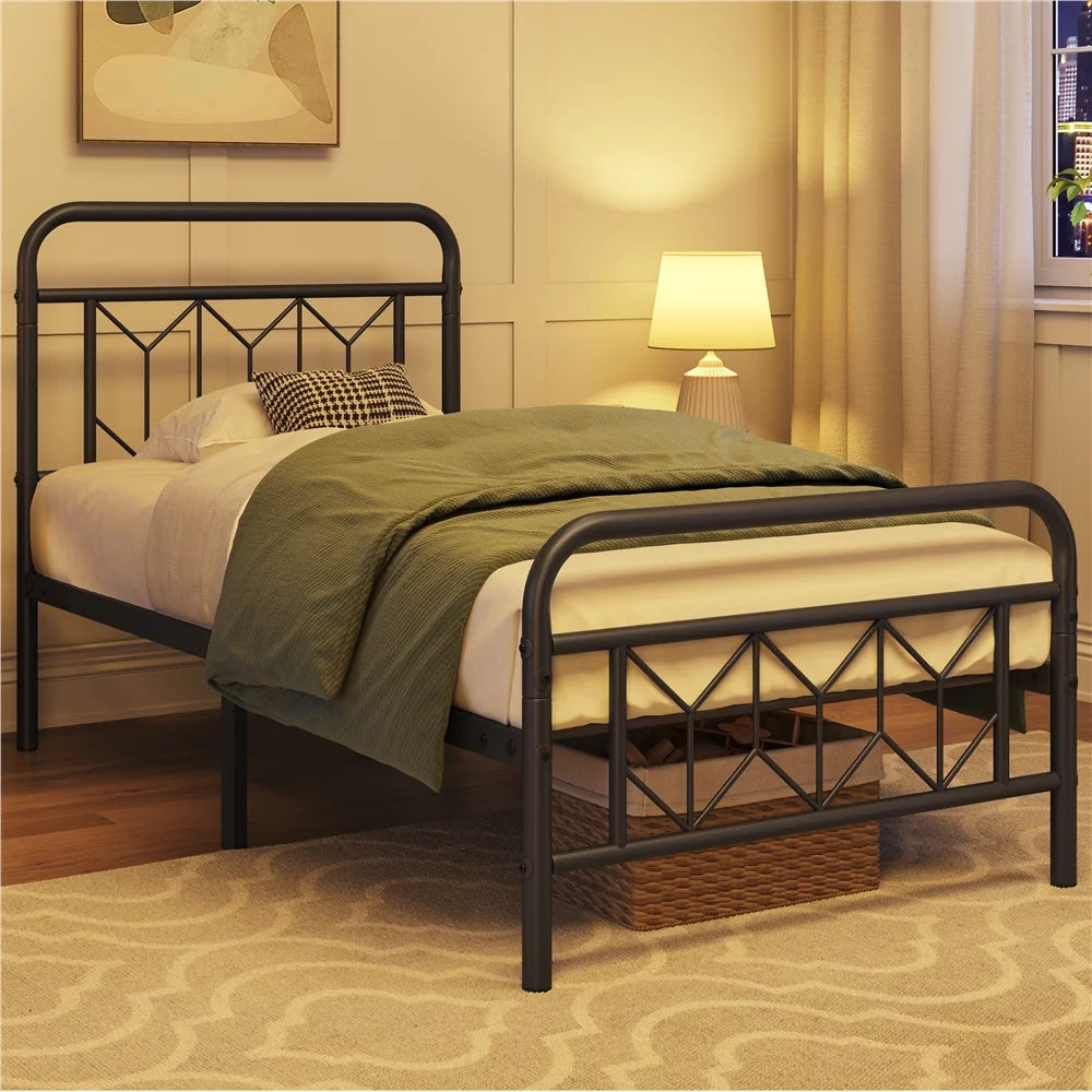 Twin Black Metal Bed Frame I633594