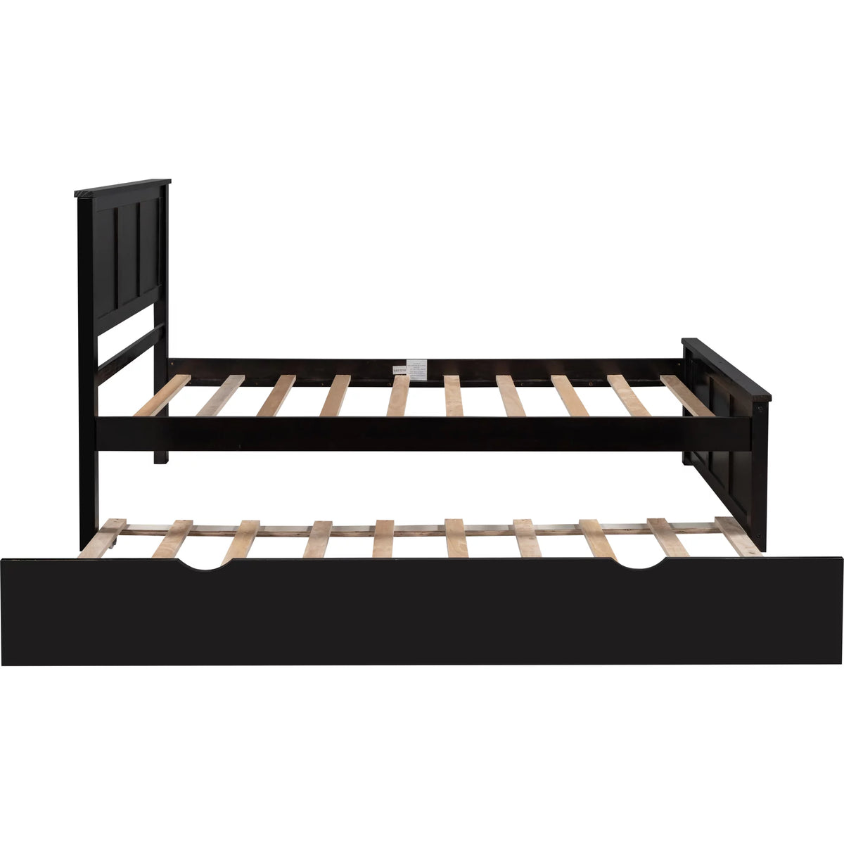 Wood Twin Platform Bed with Headboard & Trundle P618
