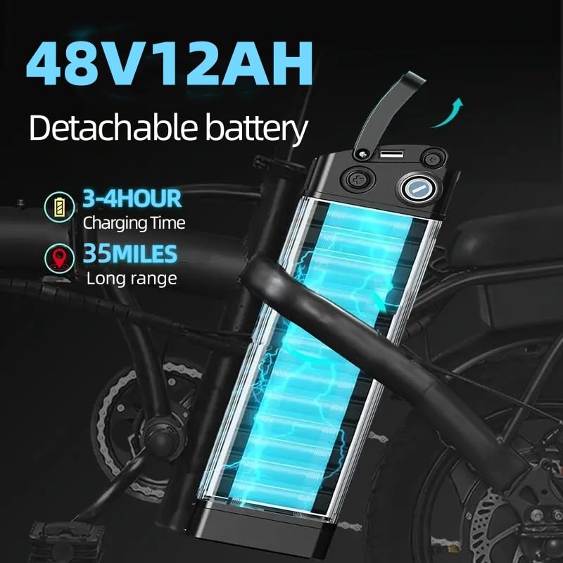 Folding Electric Bike with 48V 12AH Removable Battery K7755