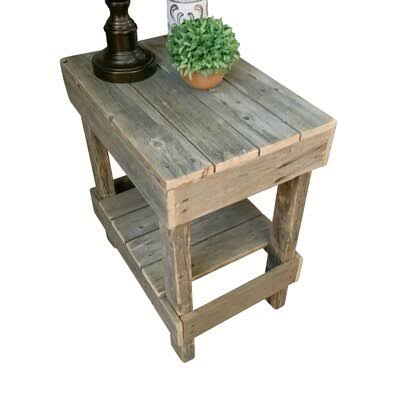 Solid Wood End Table with Storage J964099